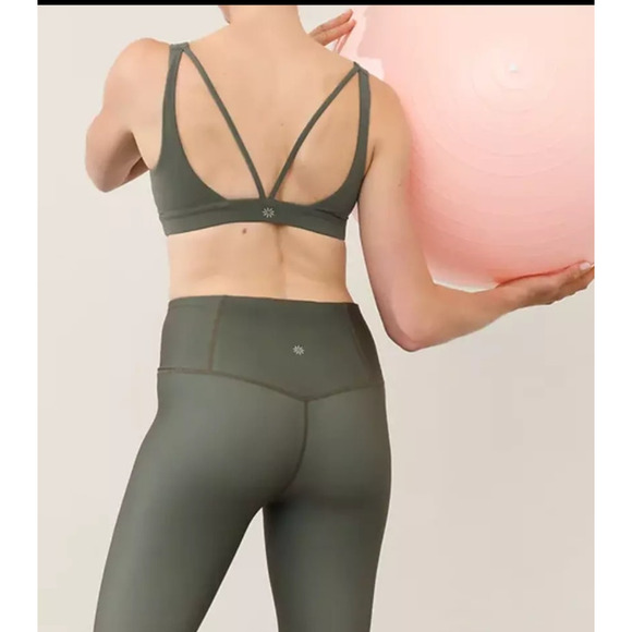 ATHLETA NWT $89 Ultra High Rise Elation 7/8 Tight Green & Pink Leggings – Large - Picture 6 of 11